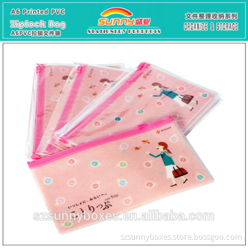 Custom Printing Plastic A6 Office & School Stationery File Ziplock Organizer Bag